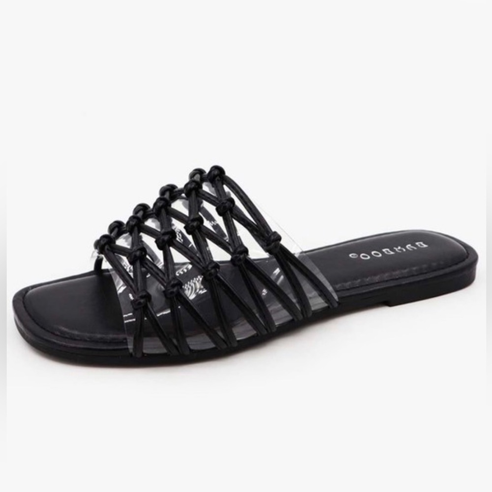 NWT!! Open-toe Knot Detail Flat Sandals - Picture 2 of 3